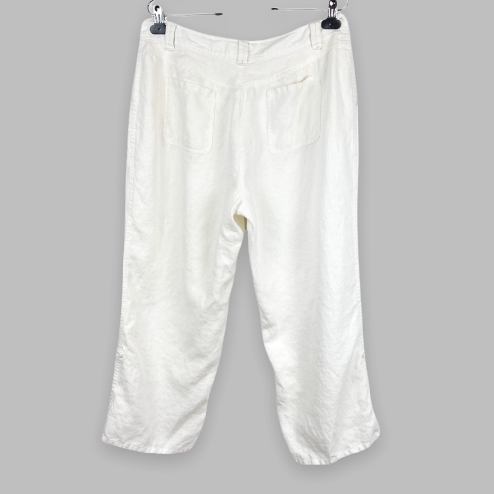 WOMENS Charter Club Allison Fit Cropped Length 100% Linen Pants Size 14 - Picture 5 of 9